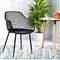 4pcs Black Dining Chairs Ergonomic Mesh Back Curved Seat Powder-Coated Metal